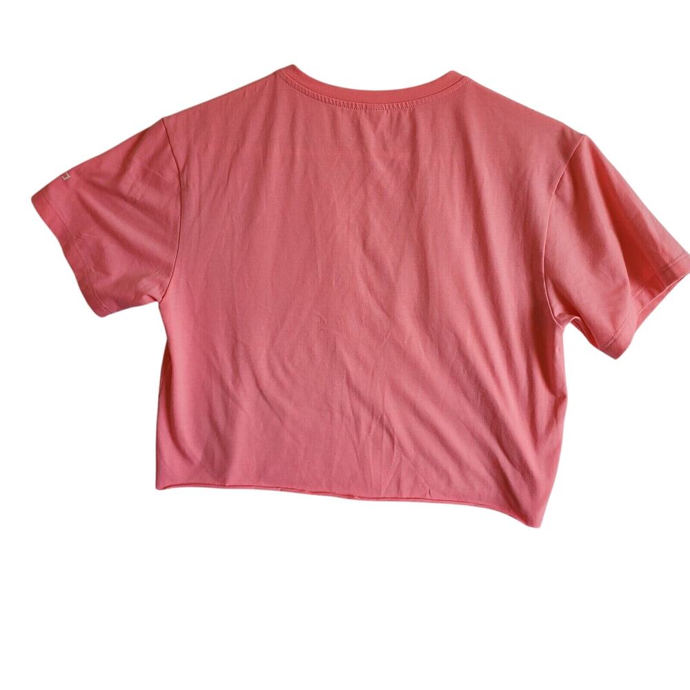 Dancing Queen Crop Top Womens Medium Pink Cut Off Shirt Short Sleeve Barbiecore - Picture 2 of 7